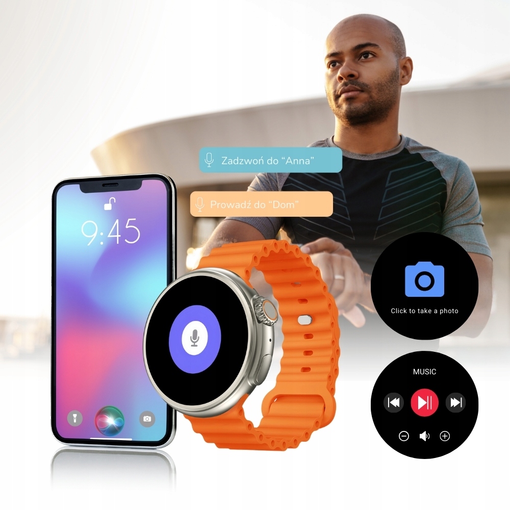 Smartwatch Zegarek Metal AMOLED menu PL Rozmowy EKG Android iOS + 2 paski Komunikacja Bluetooth NFC