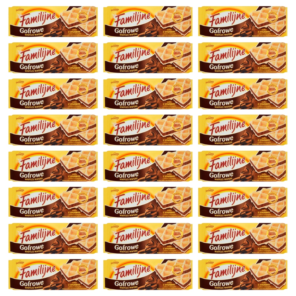 24 Sztuki Jutrzenka Wafelki 140G Familijne Gofrowe Czekolada