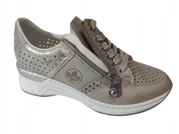 RIEKER sneakersy ażurowe N4327 metalic r.38 Model N4327-80