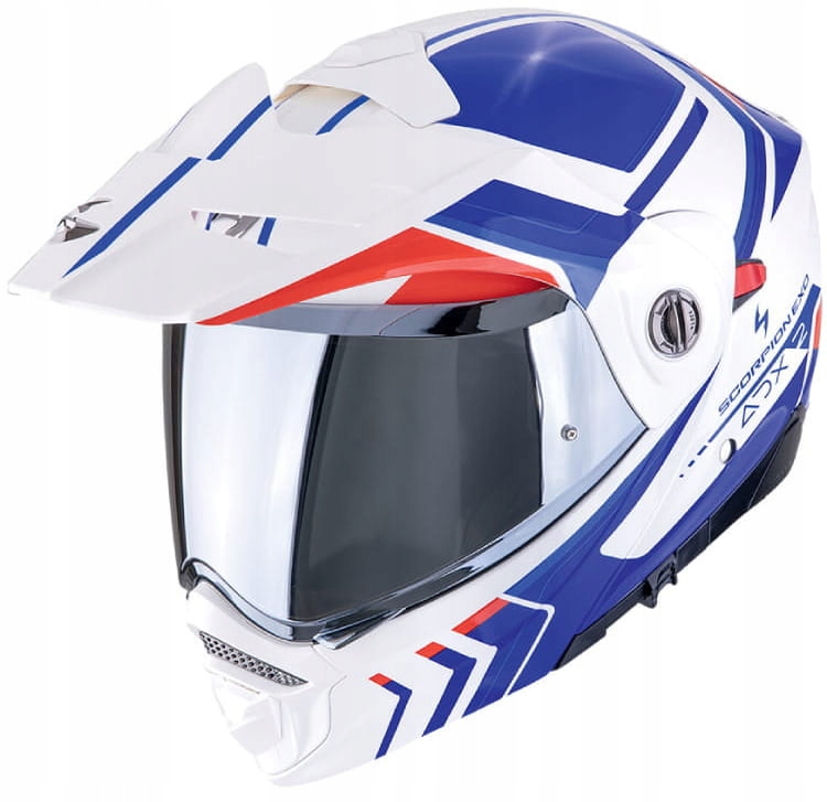 Scorpion ADX-2 Lewis White Blue Red Motocyklová Prilba Cross Enduro Biela