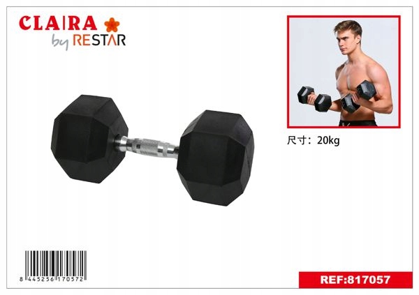 Hexagonální činka 20 kg Odolná pro cvičení