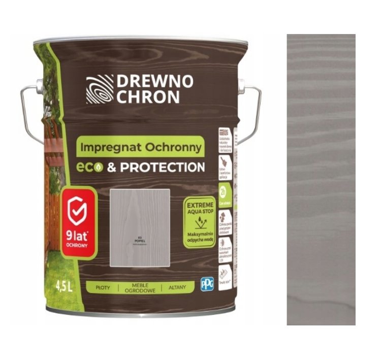 Drewnochron Impregnat do drewna Eco&protection 4.5L Popiel