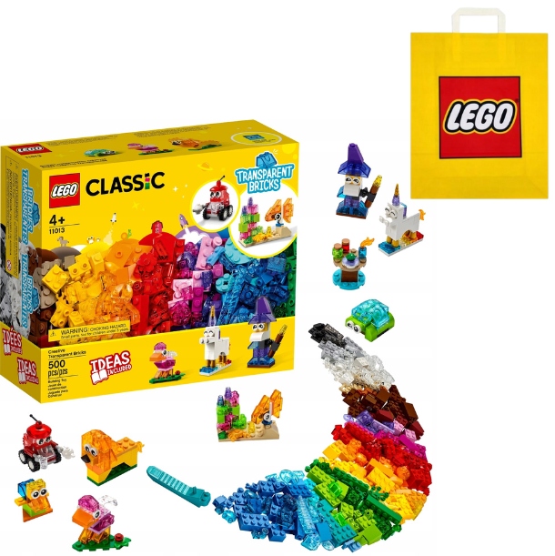 Lego Classic Kreativní Průhledné Stavebnice – Sada 11013 Až 500 Dílků