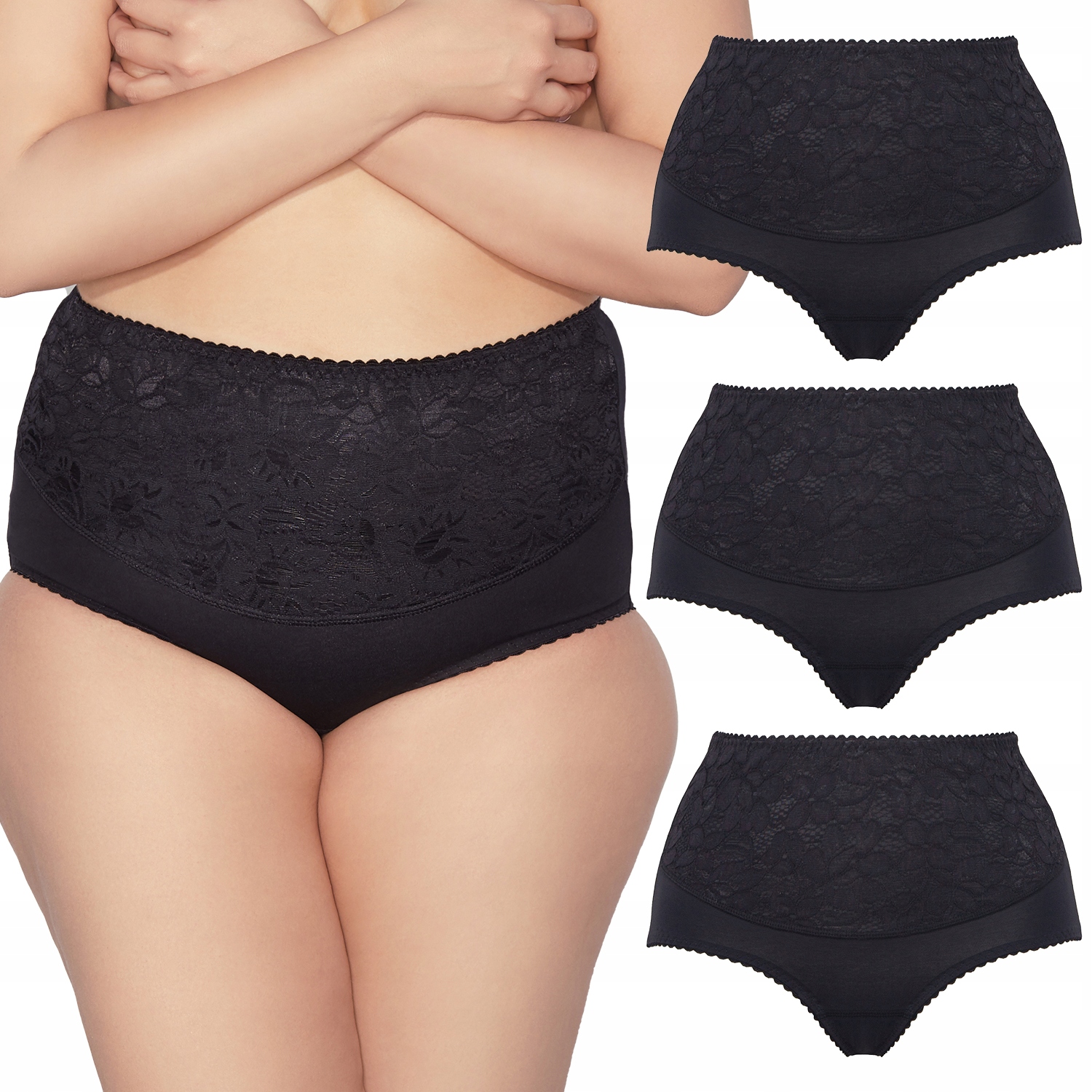 Mitex Ala 3-pack černý Krajkové kalhotky S Kalhotky Modelovací