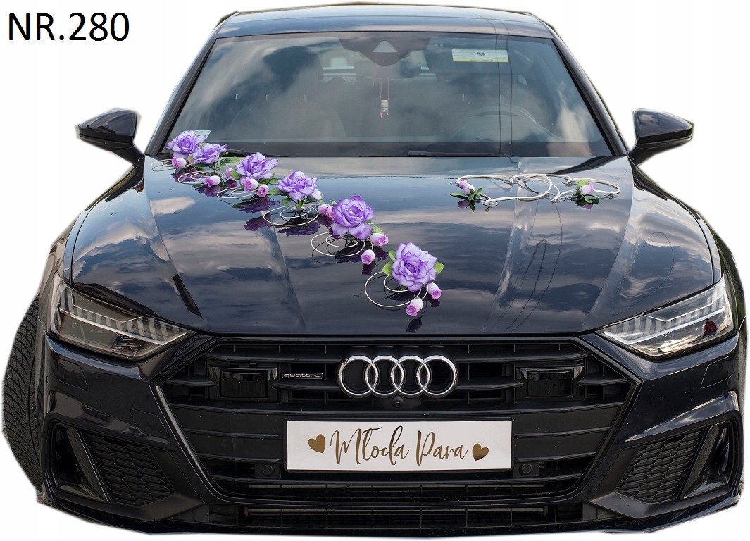 Krásná fialová dekorace na auto 280
