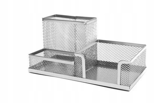 Metalowy PRZYBORNIK Biurowy na Długopisy Ołówki