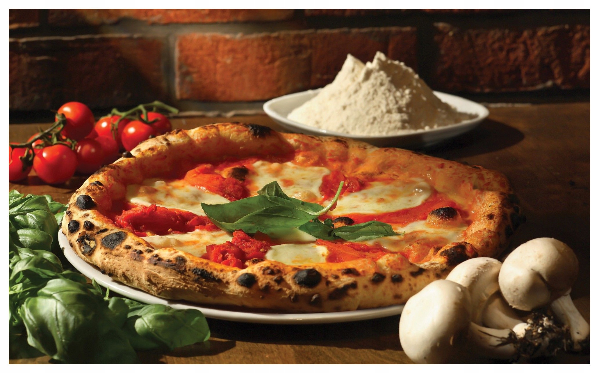 Fototapeta Pizza italská lahůdka chutí mozzarella bazalka 208x146 lepidlo