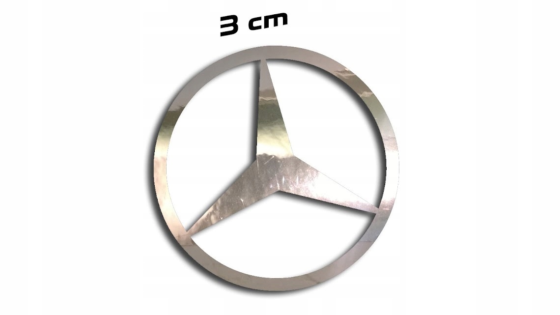 

Wycinana naklejka Mercedes logo 3cm chrom