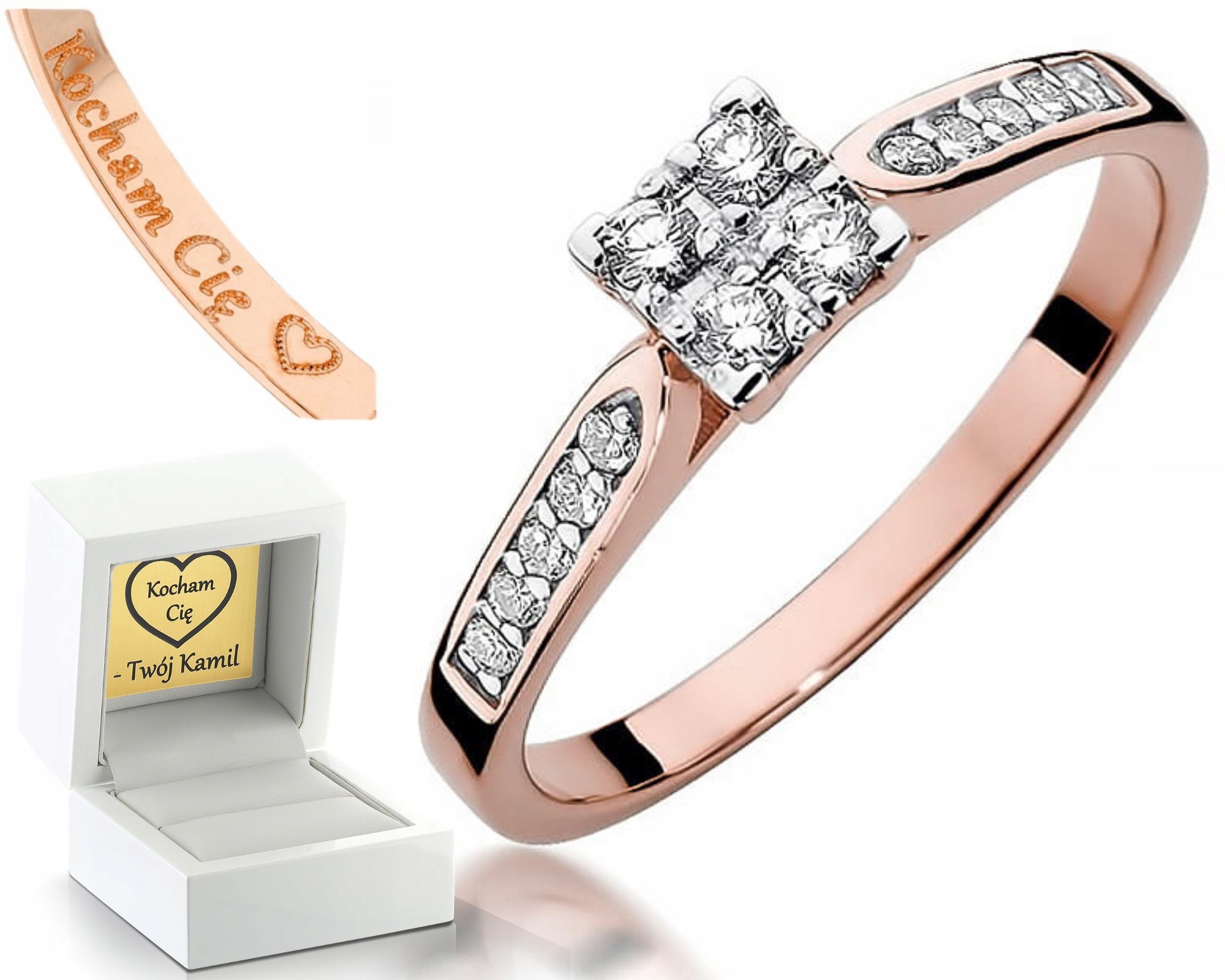 Růžové Zlato Prstýnek Se Zásnubními Brilianty Dárek