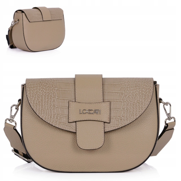 

Beżowa torebka damska listonoszka skóra naturalna