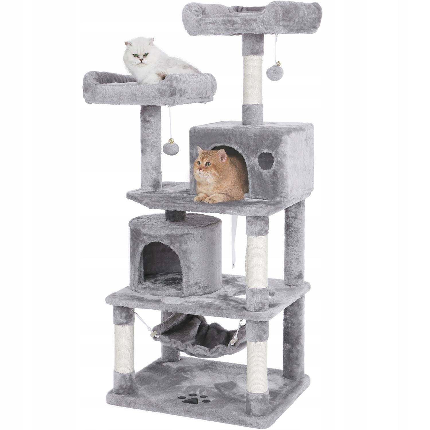 Levně Drapak Pro Kočky Domeček Budka Dřevo Věž XXL 143 cm