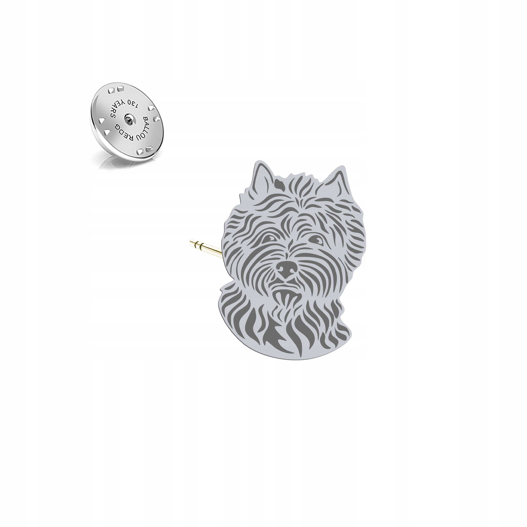 Cairn Terrier Odznak Stříbrná Pin 925 Šperky Dárek Dedikace Bonus