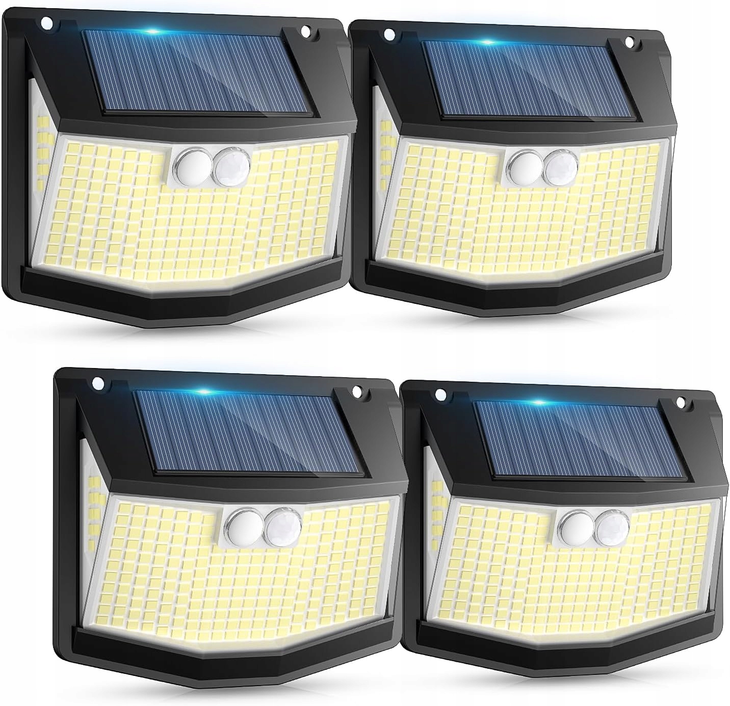 Solární Lampa Venkovní Sada 4KS Czhhmart IP65 248 Led Diod 3 Režimy