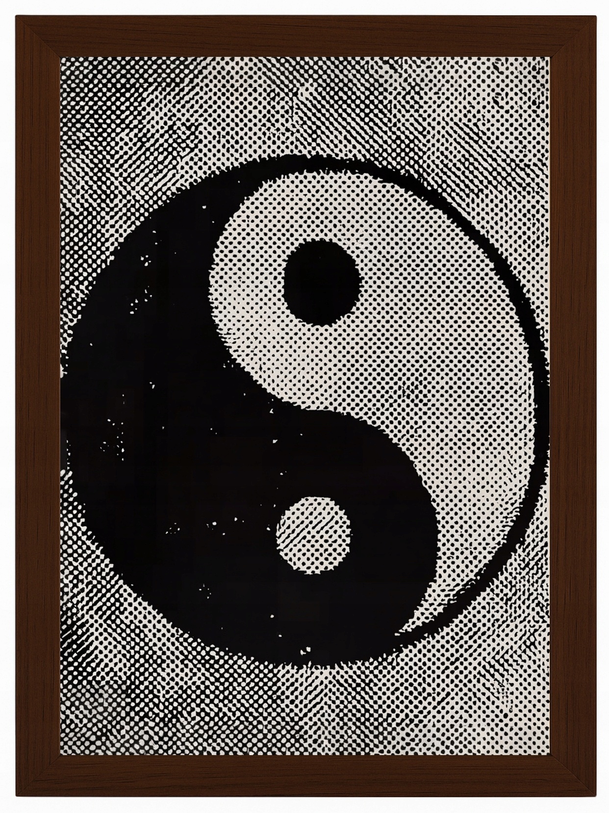 Plakát Rámeček Dřevo Harmonie Rovnováha Yin Yang Raster Grafika 70x100