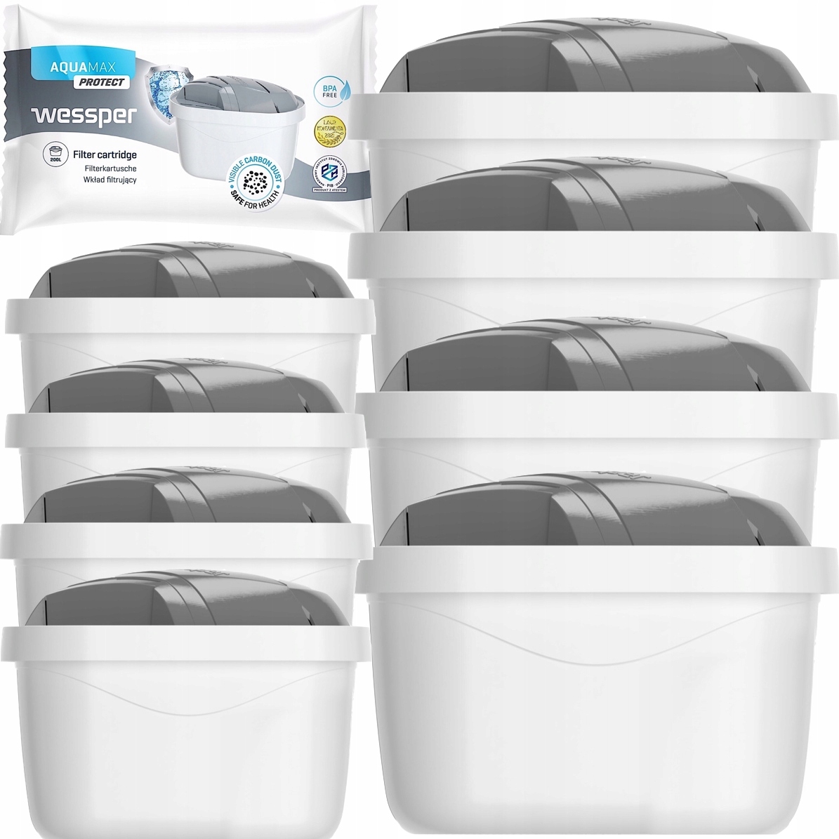 8x Filtr Wessper Aquamax Protect do Twardej Wody do Dzbanka Brita Dafi