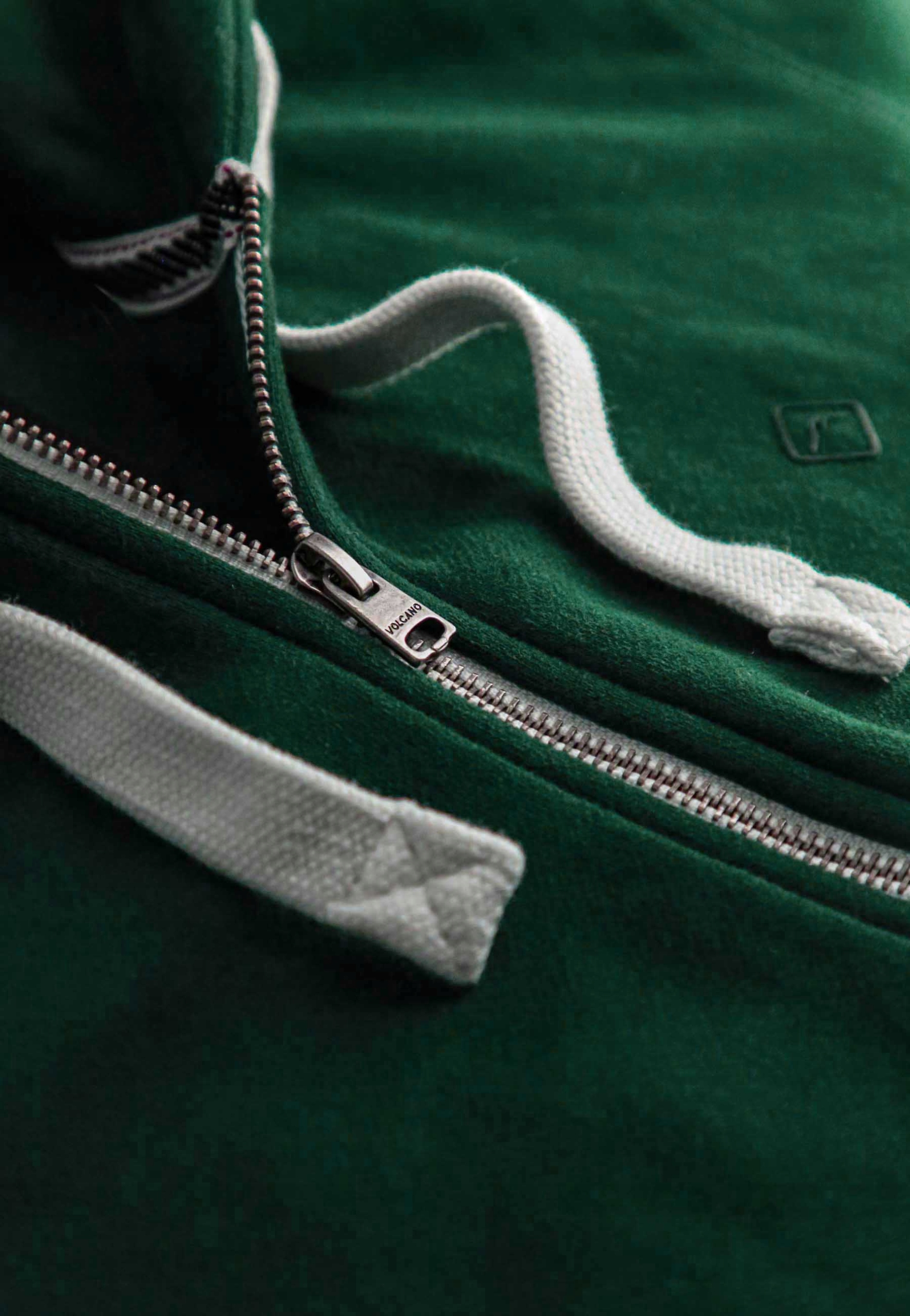 MĘSKA BLUZA Z KAPTUREM BAWEŁNIANA ZIELONA VOLCANO B-STAR S Rozmiar S