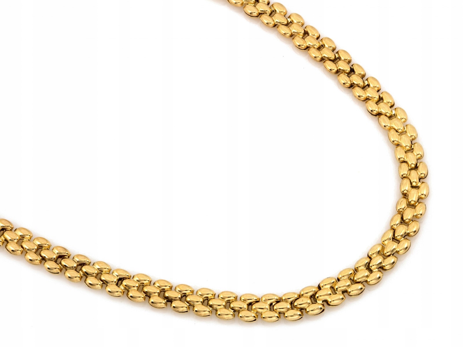 Stříbrný pozlacený náhrdelník 925 páska 15.36g pohyblivé prvky r50 dárek