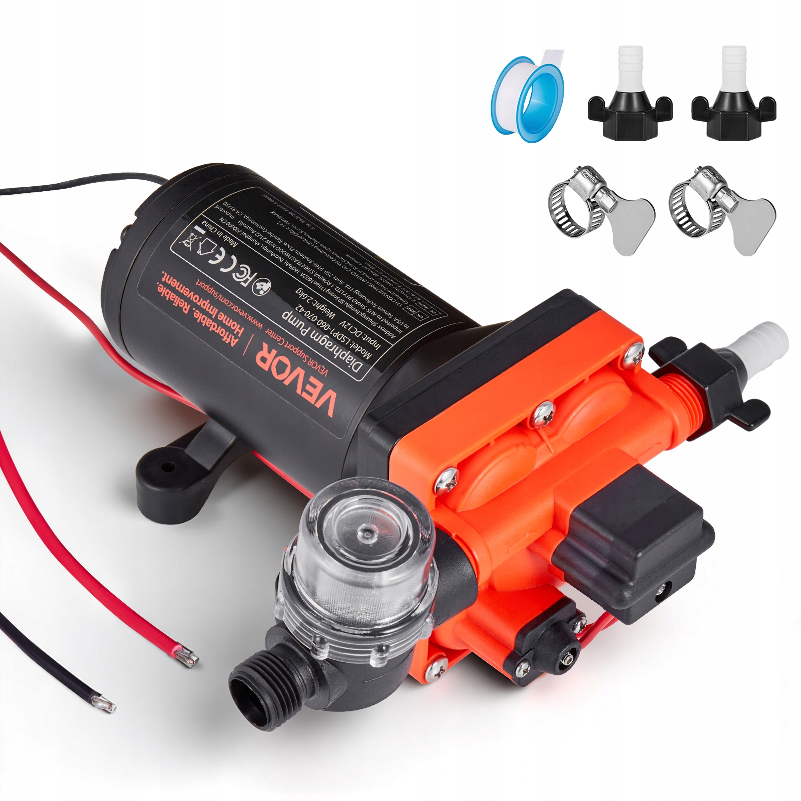 Vevor Membránová Pumpa 12V DC 22.7L Min Samonasávacia 4-KOMOROVÁ