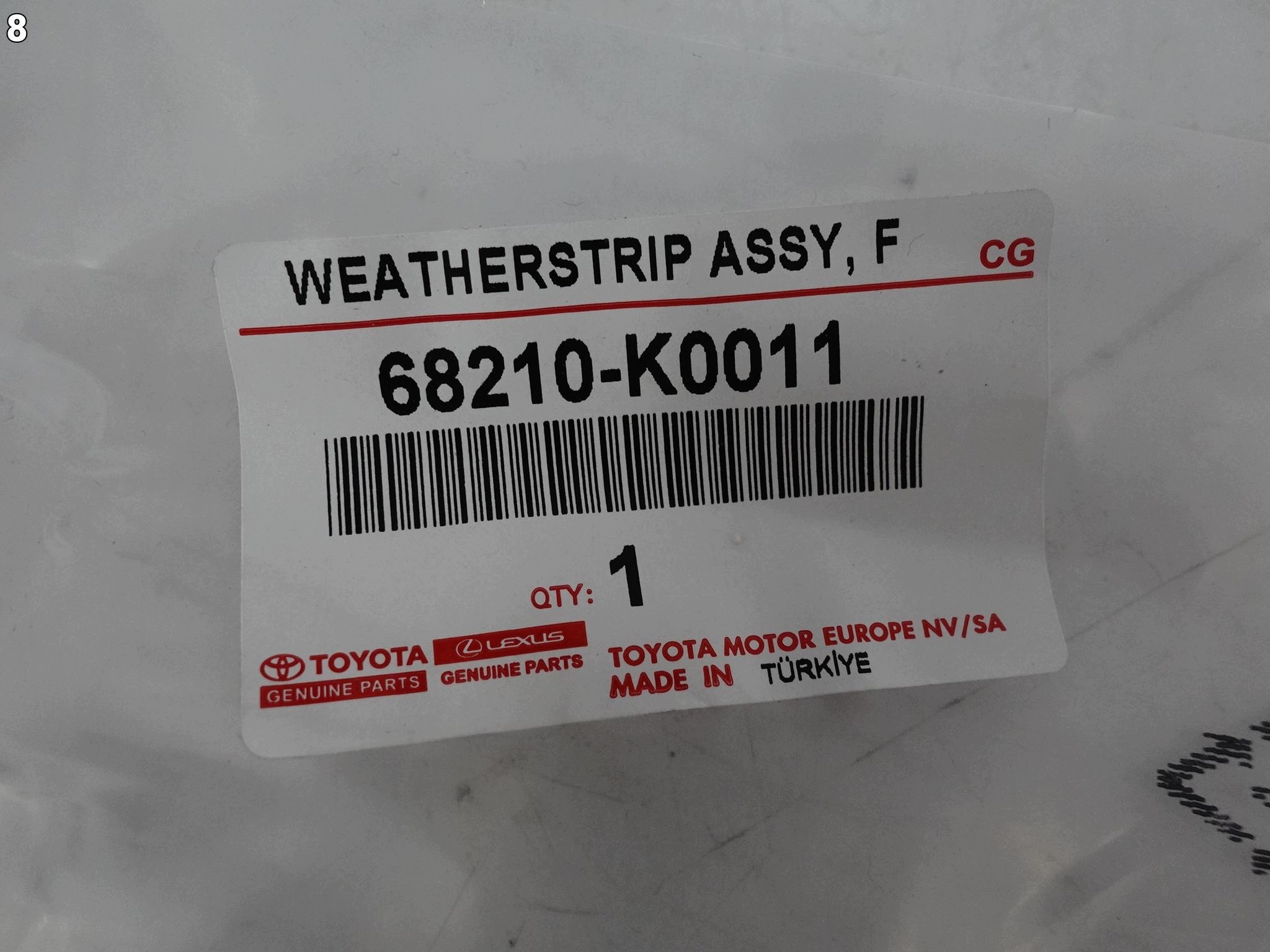 TOYOTA YARIS IV XP210 19- moulding dust windows door front left ORG