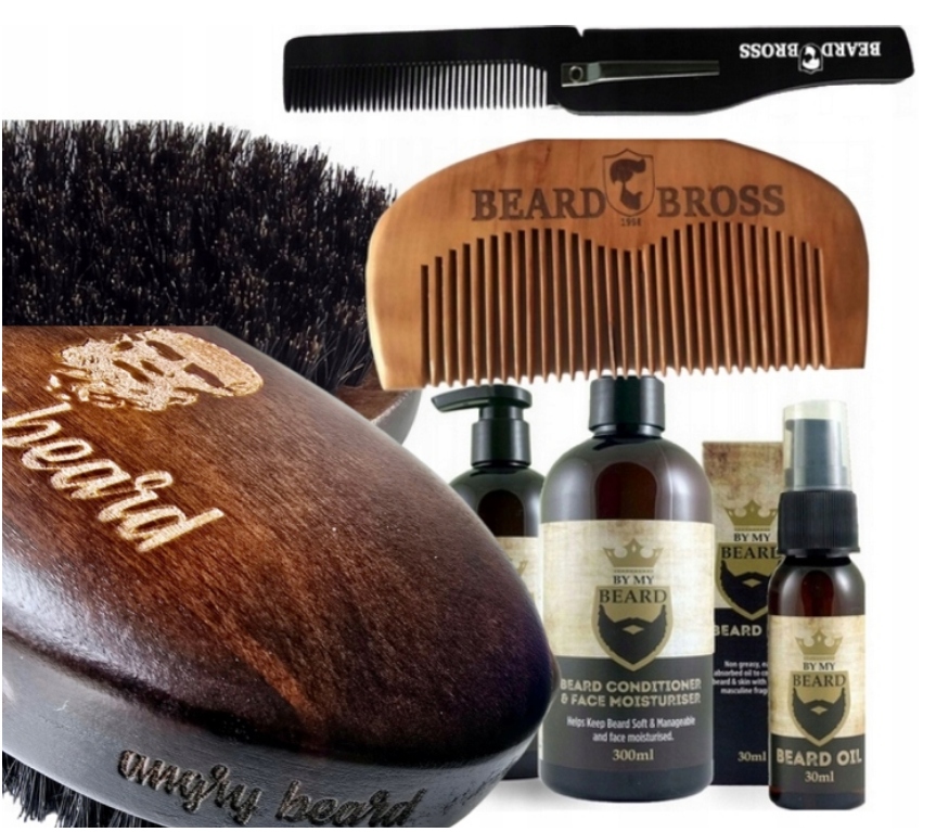 Zestaw Do Brody By My Beard Olejek Szampon Odżywka Szczotka Angry Beard