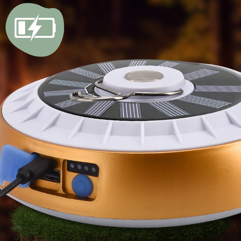 DUŻA LAMPA TURYSTYCZNA 2400 mAh LATARKA KEMPINGOWA LED POWERBANK SOLARNA Moc 10 W