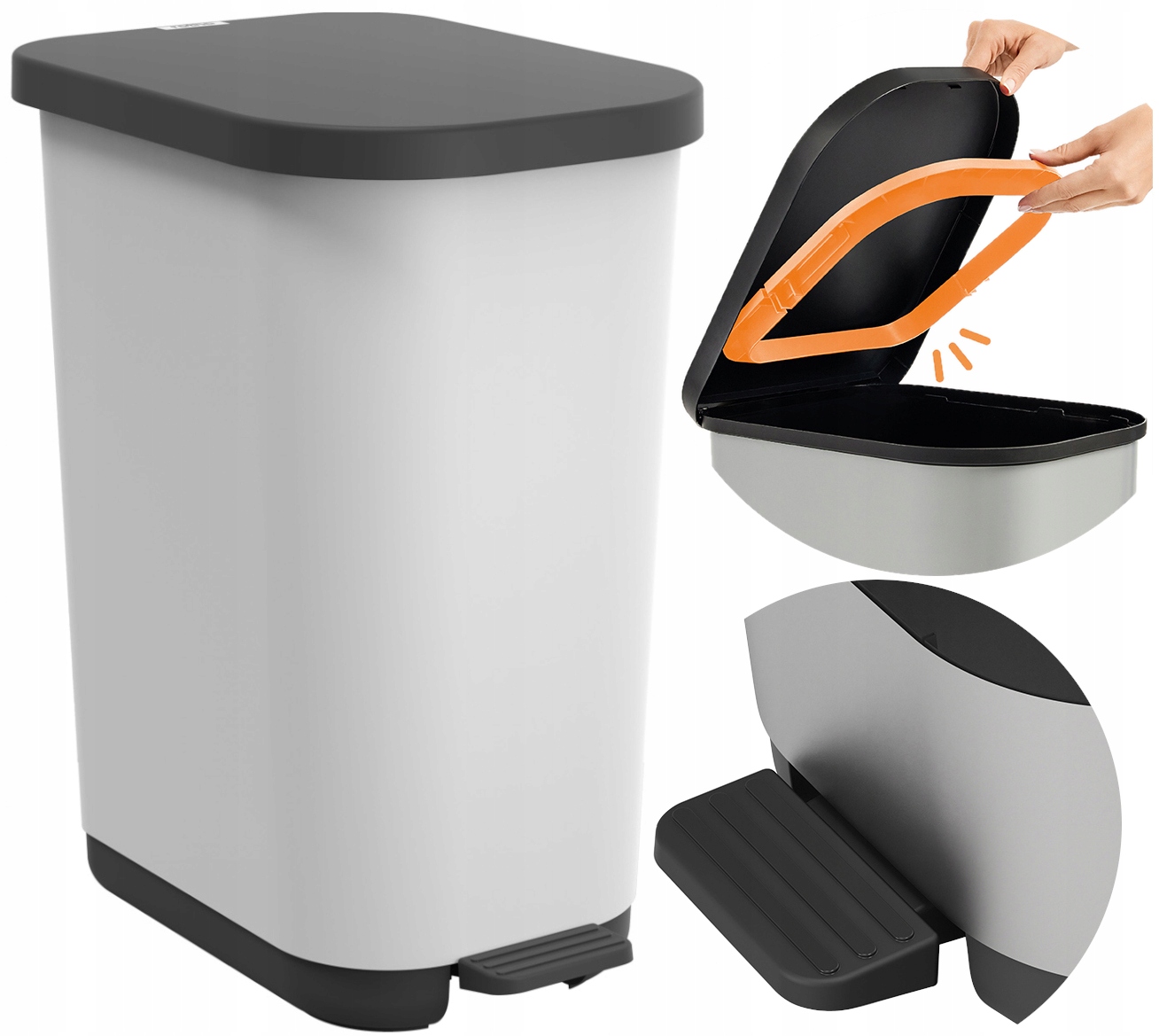 Rotho Kosz Na Śmieci Do Kuchni Pod Zlew Duzy Regulowany 25 40 L Biały