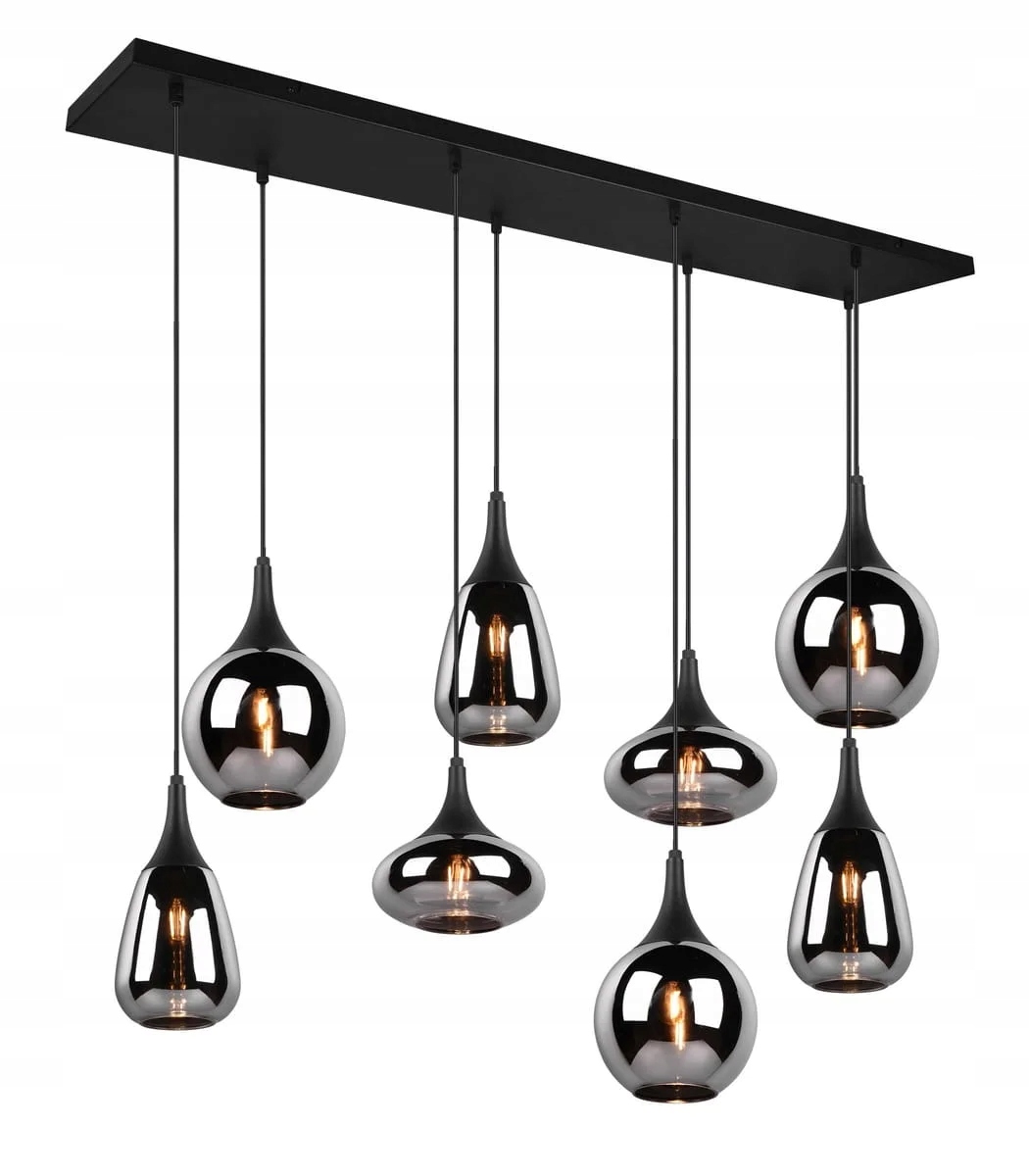 Závesná lampa luster dymové tienidlá čierna Trio