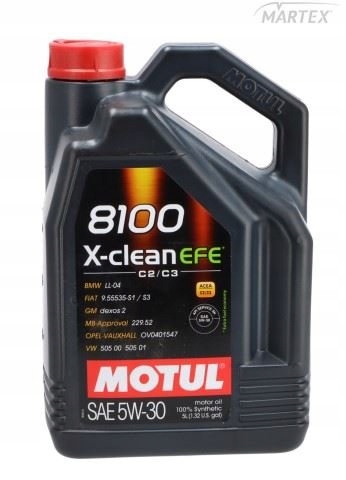 Olej Motul 5V30 5 L X-clean 8100 Efe C2/C3 Dpf Sn 505.00 505.01