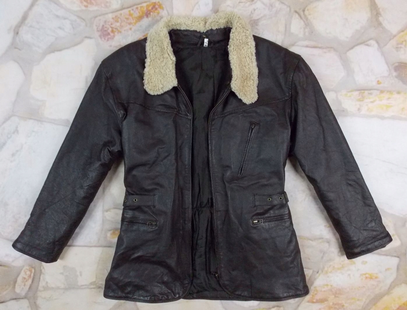 Skórzana kurtka dłuższa pilotka M/L Rozmiar M/L