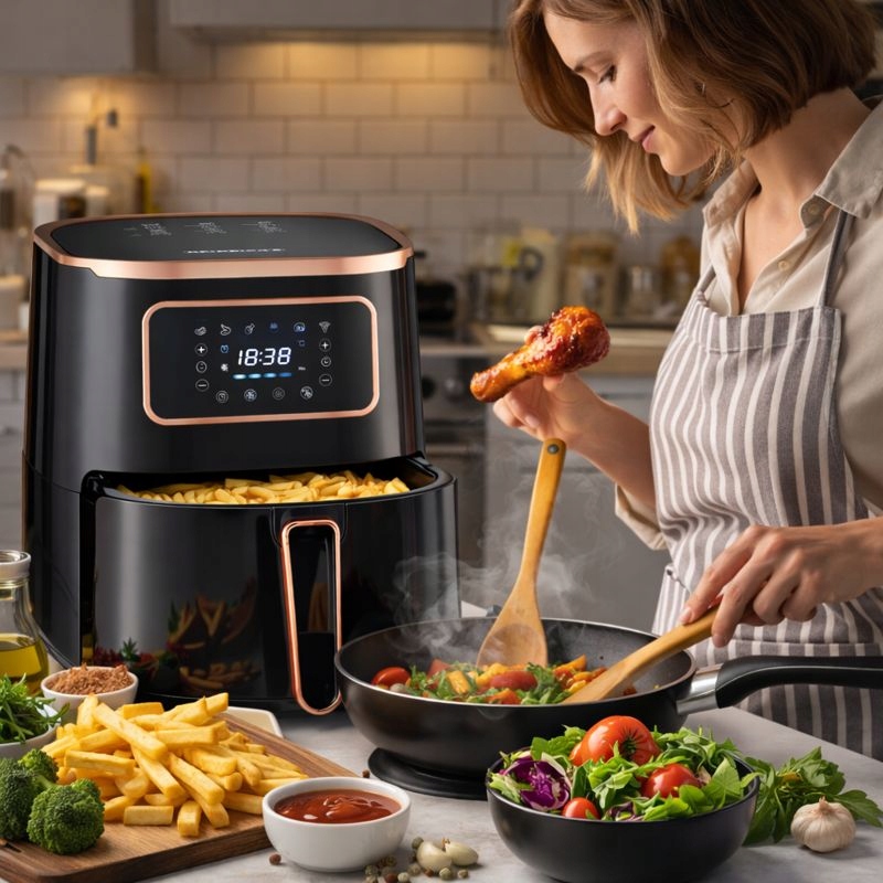 XL fritéza na vzduch bez tuku 5L fritéza 1450W 6 programů Model HFR 8216