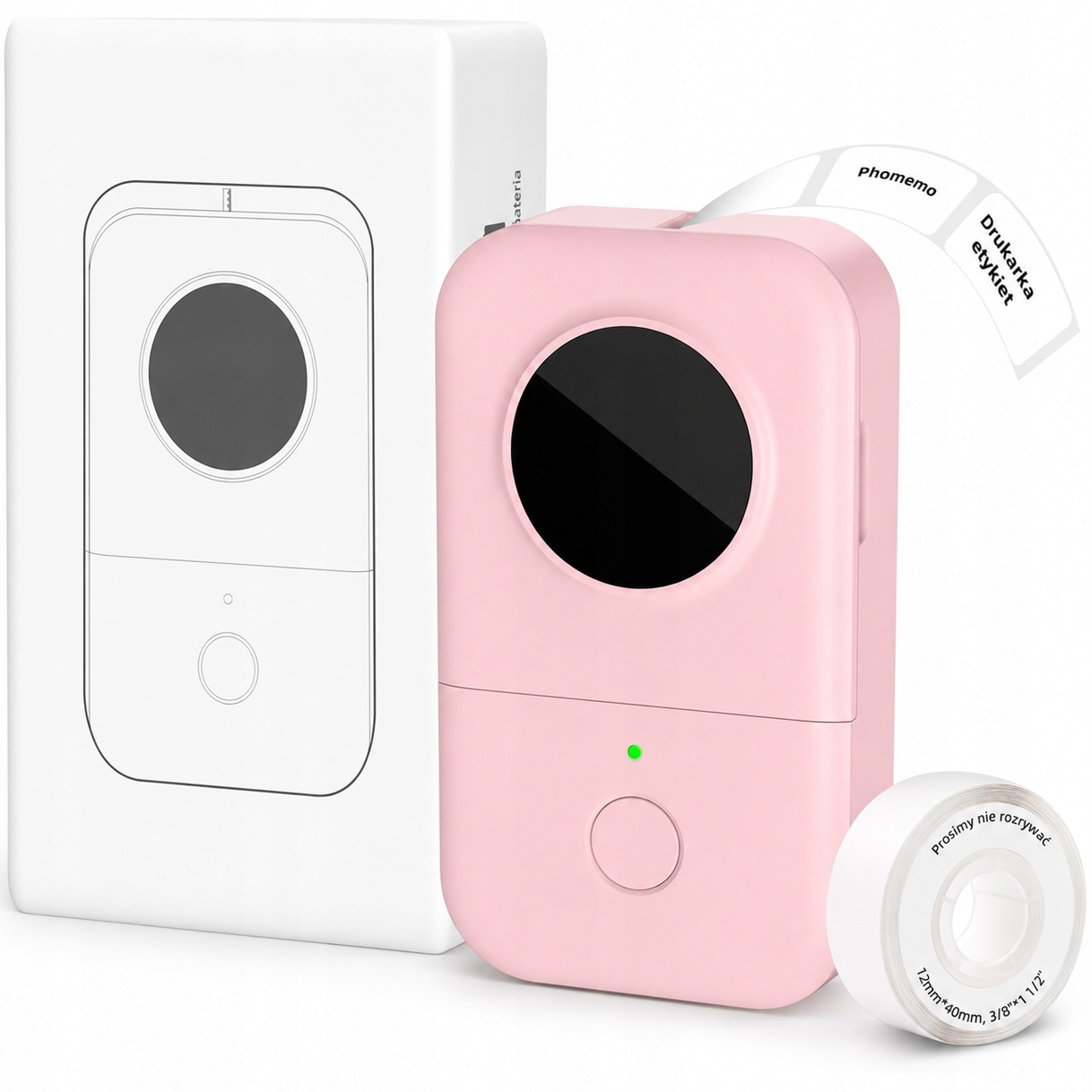 Phomemo D30 mini tiskárna samolepících štítků s páskou Bluetooth růžová