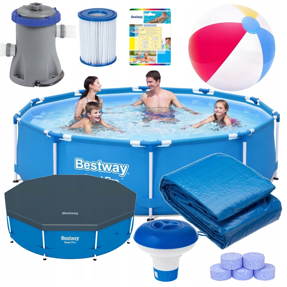 Basen Stelażowy Ogrodowy 305x76 Bestway 10w1 FULL 11897724558 - Allegro.pl