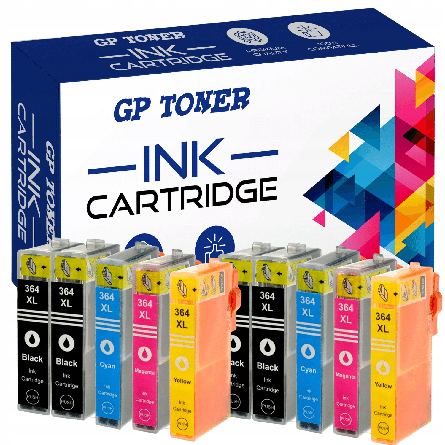 

10 Tusze Do Drukarki Hp 364 XL 5520 5524 Nowe Chip