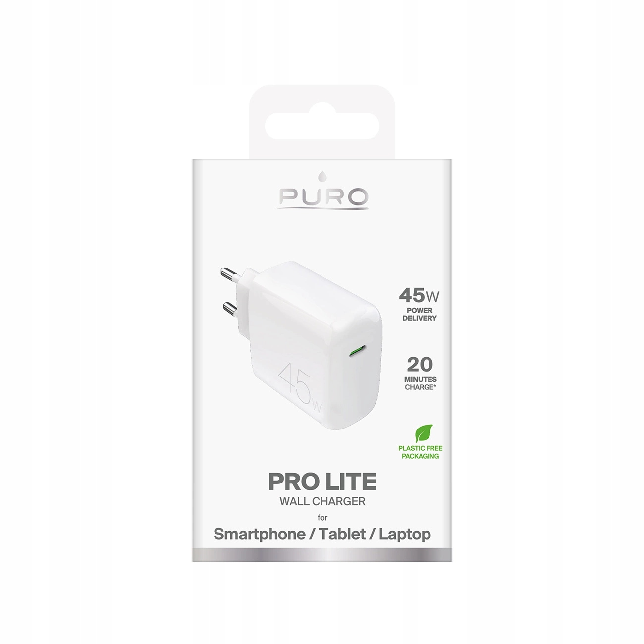 Ładowarka sieciowa Puro Prolite 45W Usb-c biała