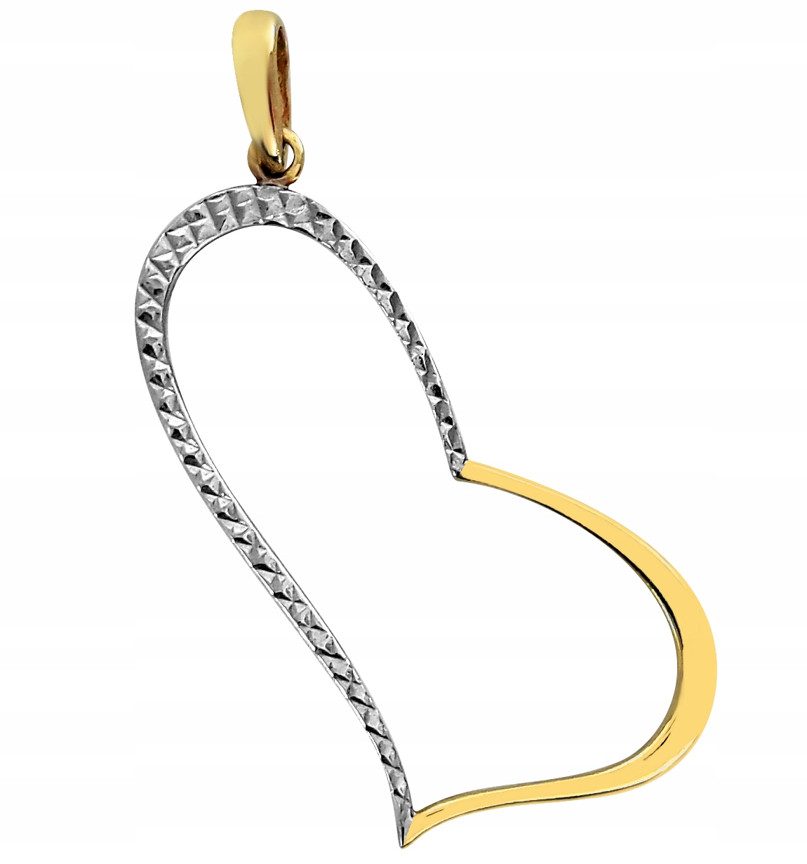 Zlatý Přívěsek Srdíčko S Diamantovým Vzorem Au 585