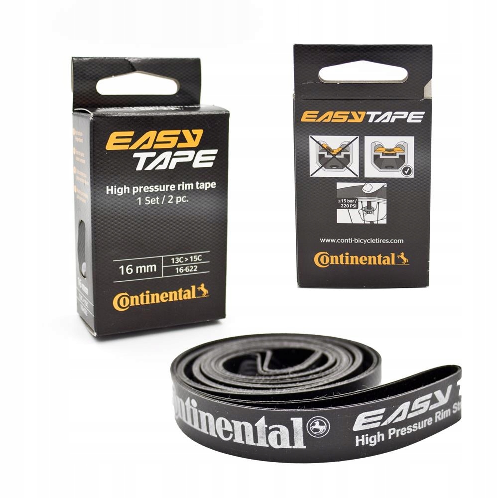 Taśmy na obręcz Continental Easy Tape 28" 15 barów, 16 x 622, Zestaw 2 szt.