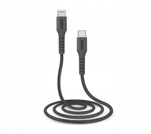 Kabel Przewód Sbs Usb-c Lightning 1 metr Czarny