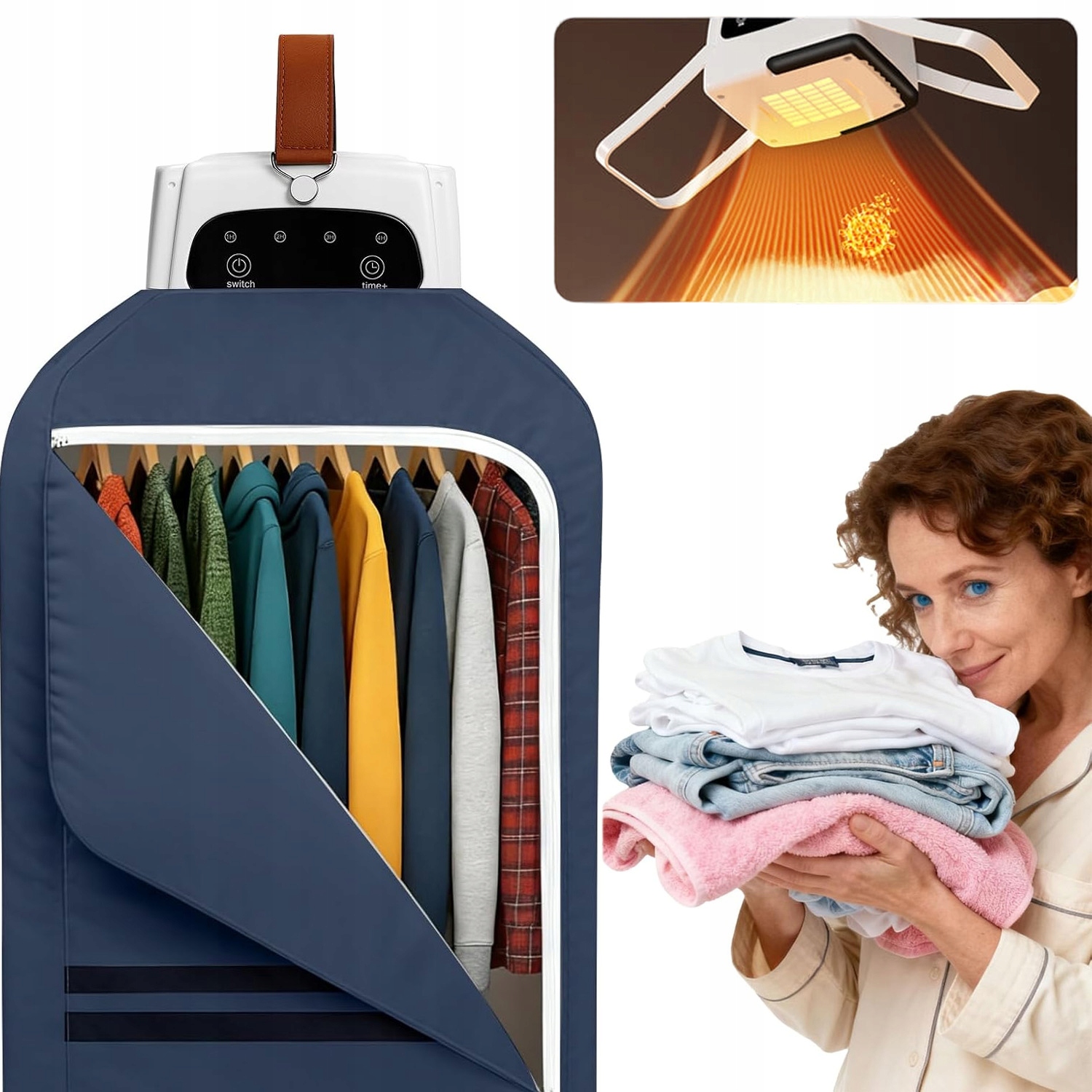 Levně Elektrický Sušák Na Prádlo Rychleschnoucí 4 Nastavení Časovače Přenosný