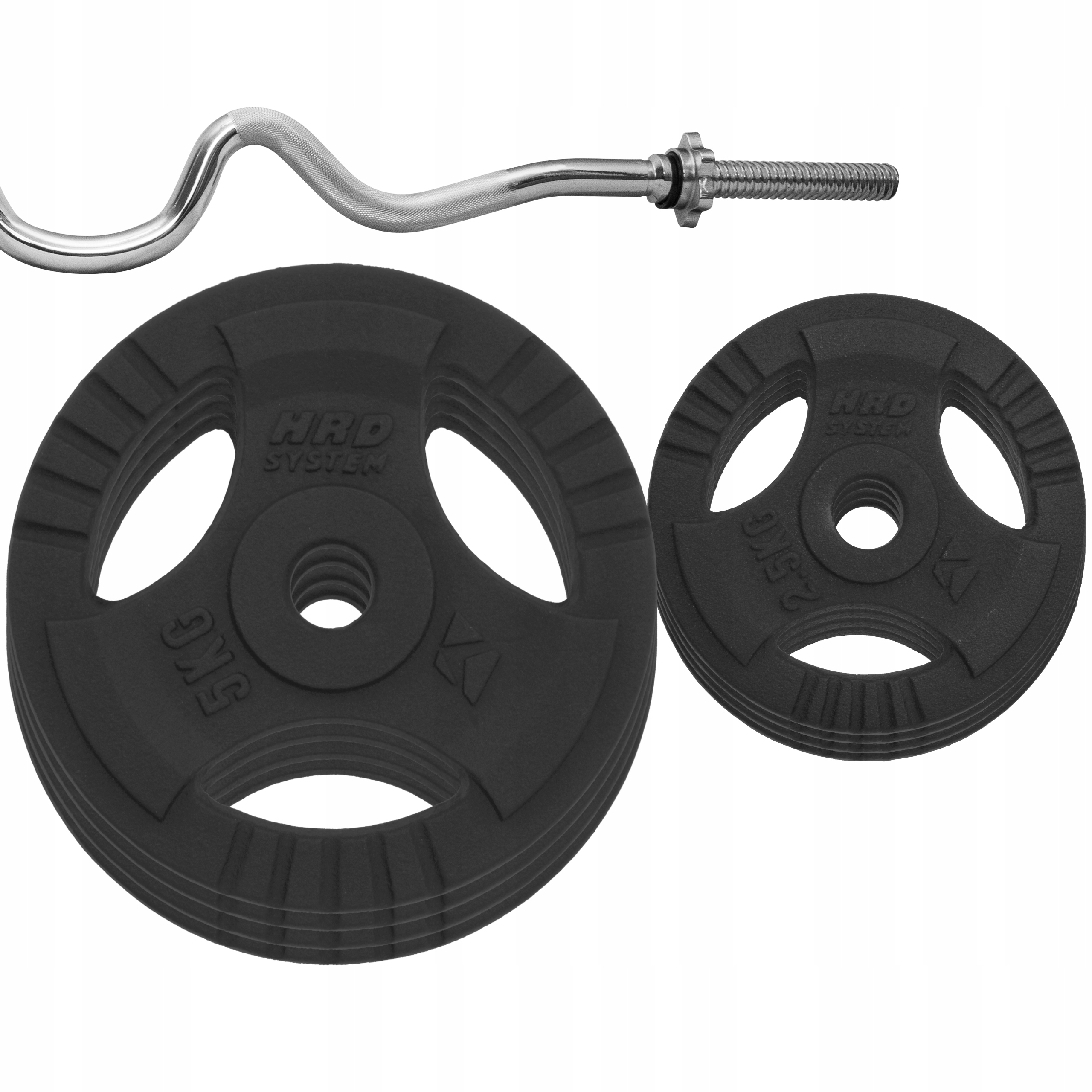 

Zestaw 30 kg obciążenie żeliwne 29mm + Gryf łamany