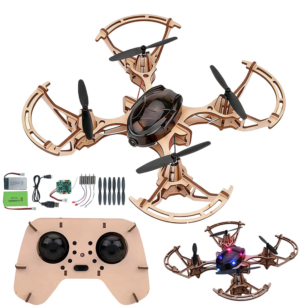 Rc letadlo na dálkové ovládání s Led sadou Diy Dřevěné Puzzle 3D Dárek