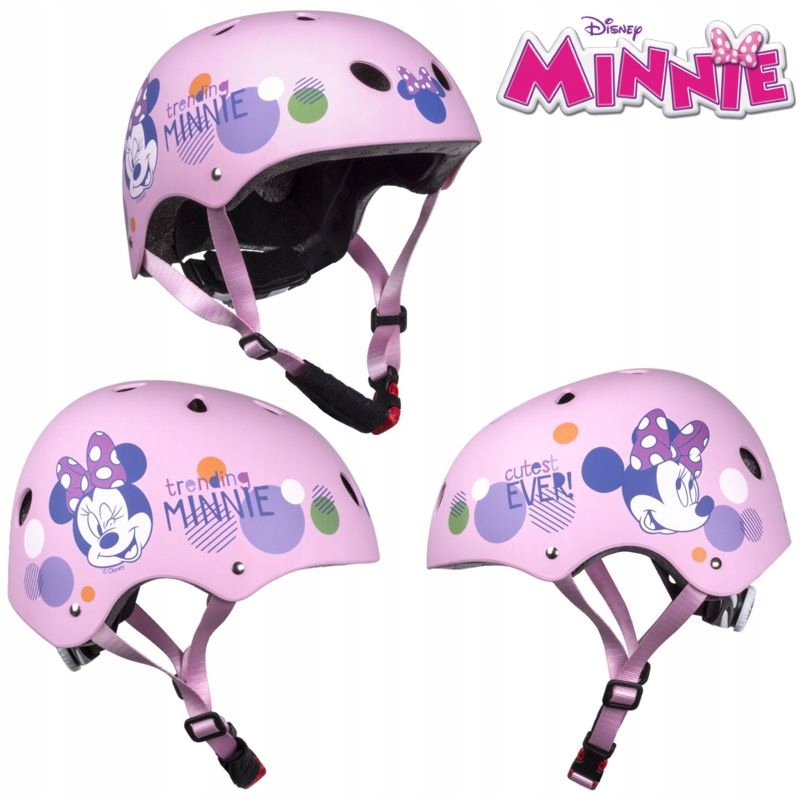 Kask rowerowy dziecięcy sportowy 52-56 cm Miss Minnie Pink