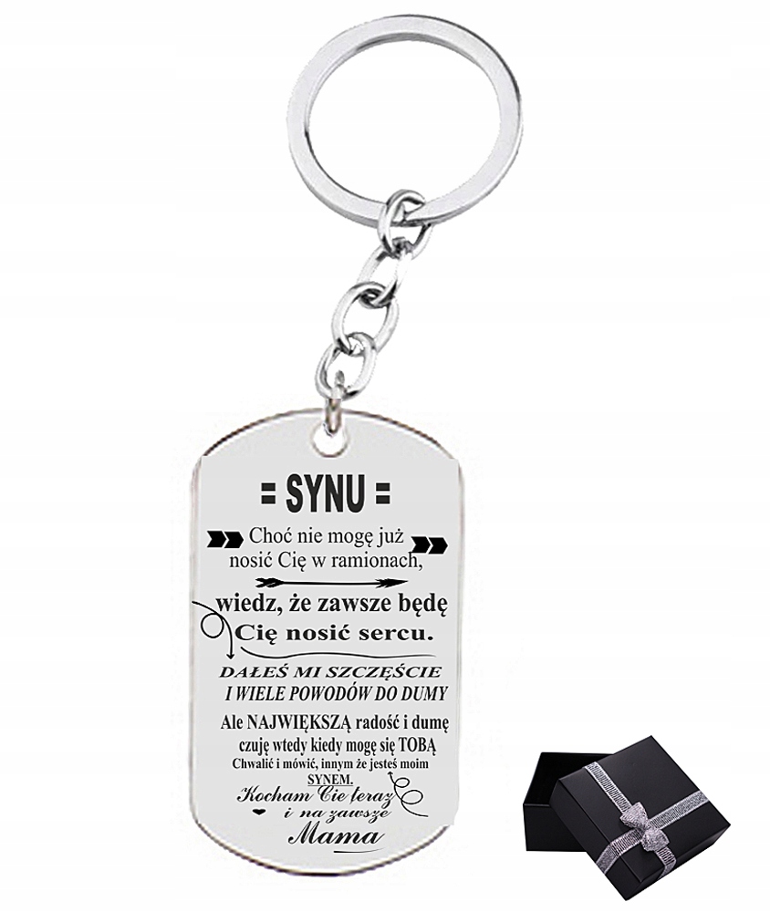 Dla Syna Od Mamy Grawer Brelok Breloczek Pudełko G444