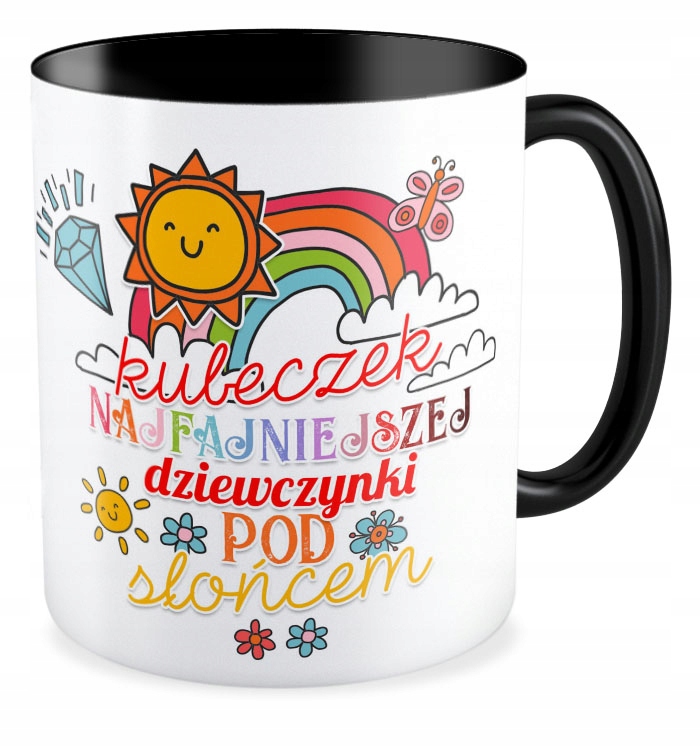 

Kubek czarny prezent Dziewczyna Szkoła Kobieta