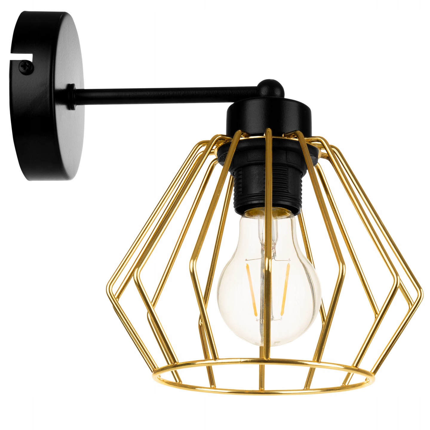

Lampa Ścienna Kinkiet Złoty Loft Industrialny Led