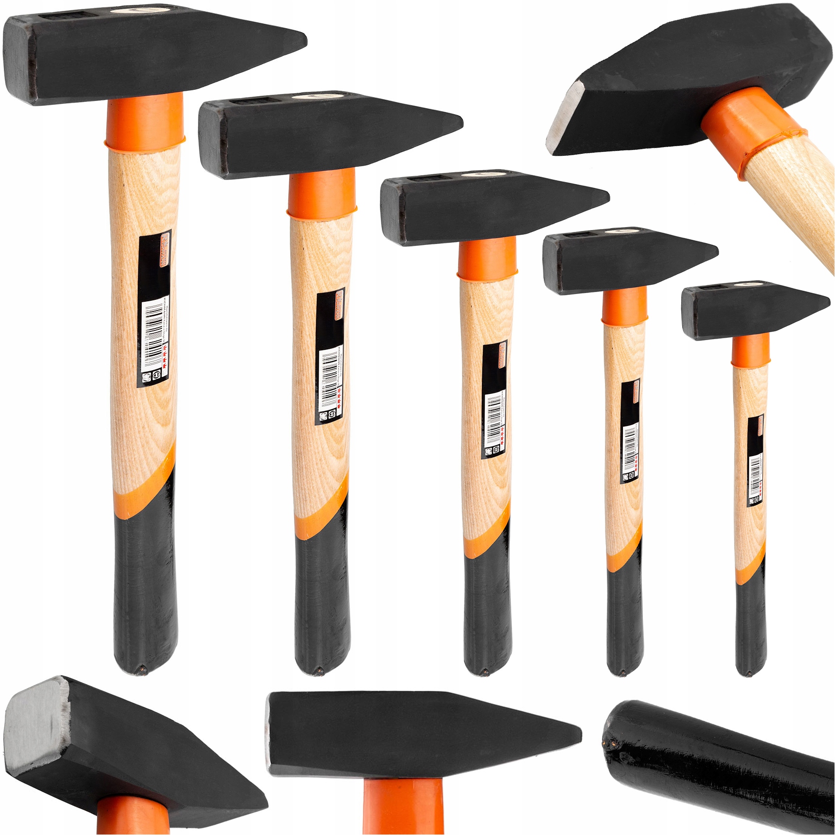 Zestaw Młotków Ślusarskich Z Drewnianą Rączką Z Jesionu Młotek Komplet 5SZT