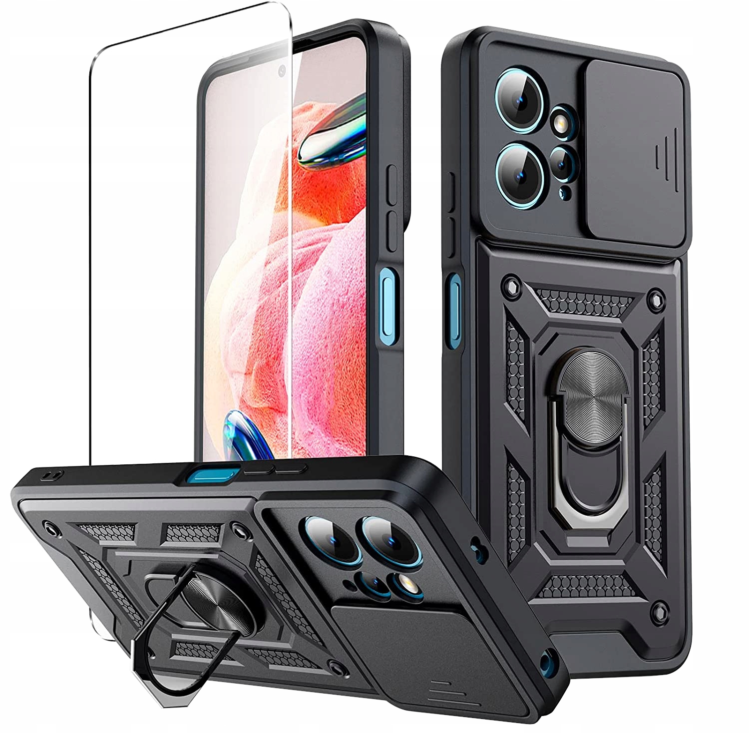 

Etui Do Xiaomi Redmi Note 12 Pancerne Slide +szkło