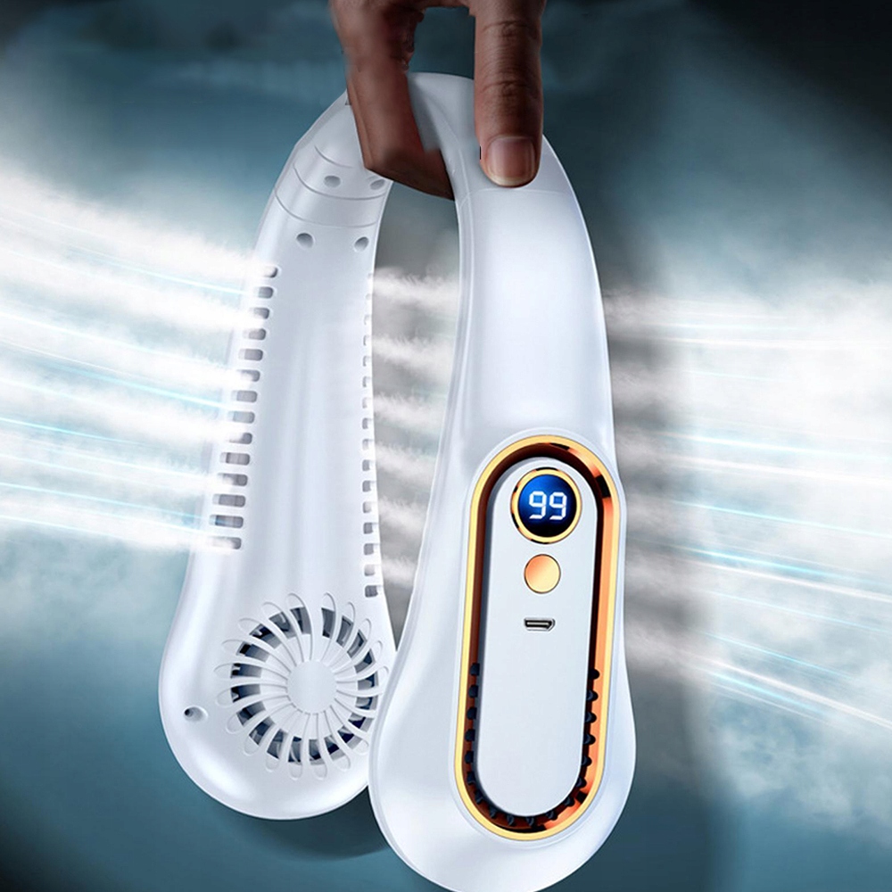 WENTYLATOR NA SZYJE WIATRACZEK MINI PRZENOŚNY LEKKI 5 PRĘDKOŚCI USB Model WENTYLATOR NA SZYJĘ