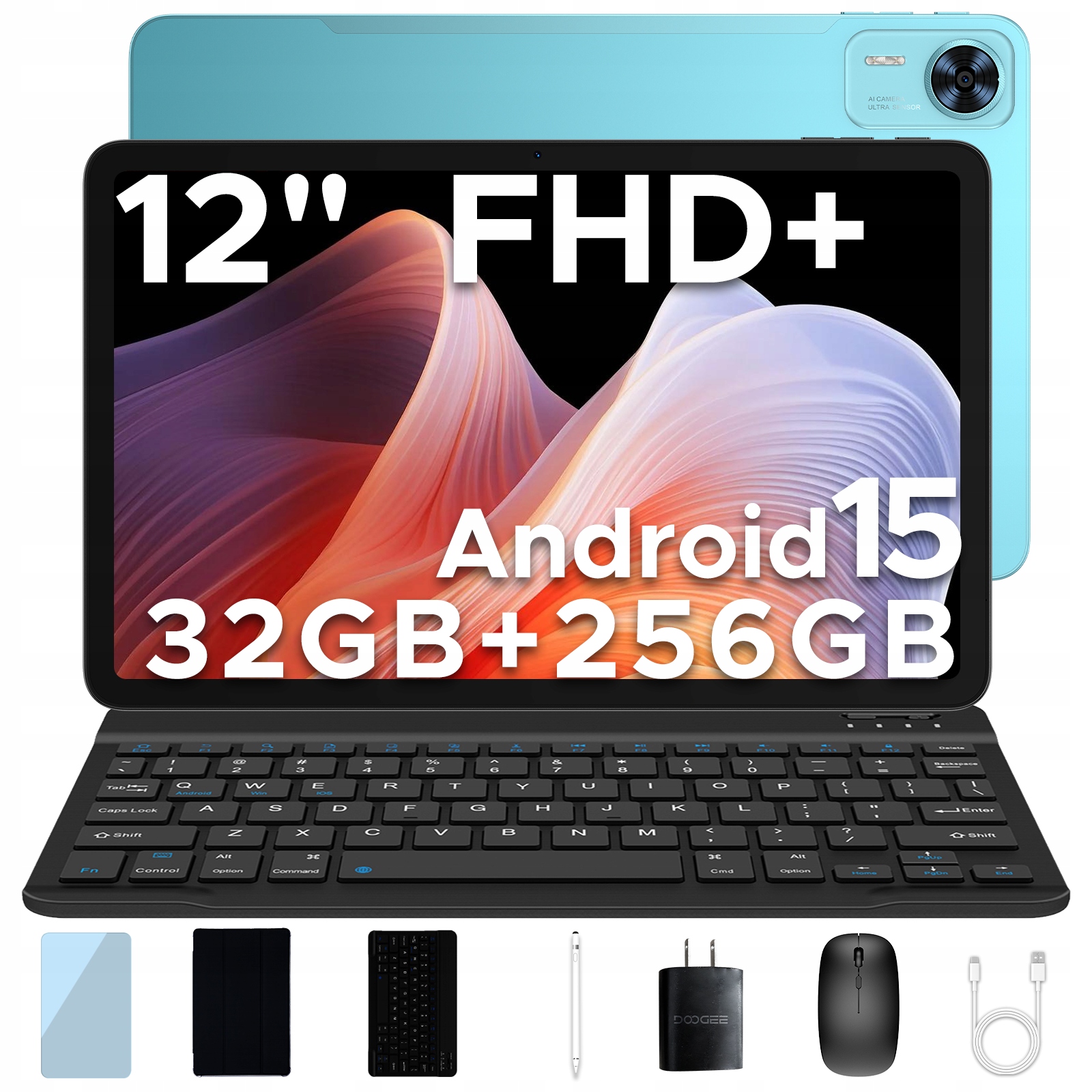 Doogee T36 12" Android 15, 32 Gb Ram 256 Gb úložisko, 2.4K displej, 8800 mAh batéria, 13 Mp fotoaparát, BT5.0/OTG/4G Lte Sim