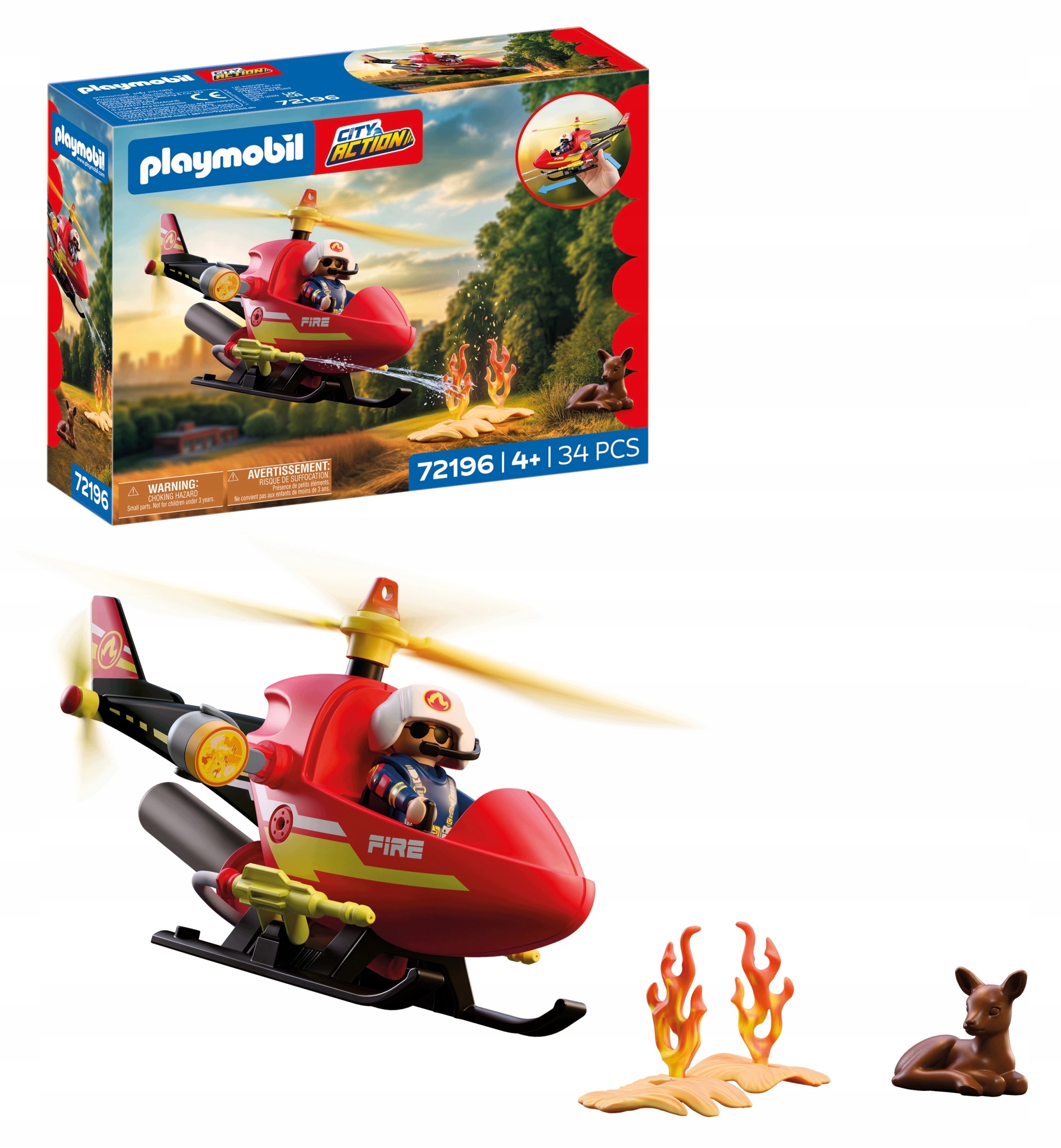 PLAYMOBIL 72196 Śmigłowiec Straży Pożarnej Helikopter Fire 4+