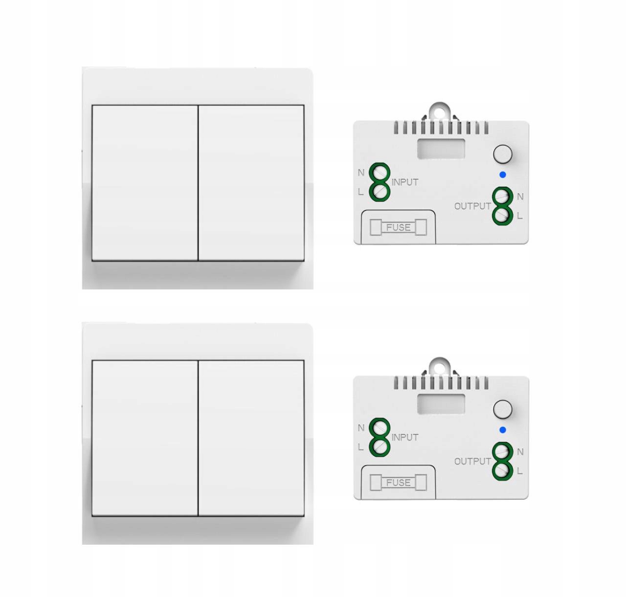 Bezbateriový bezdrátový spínač světel, vysílač 2Ks 2x přijímač